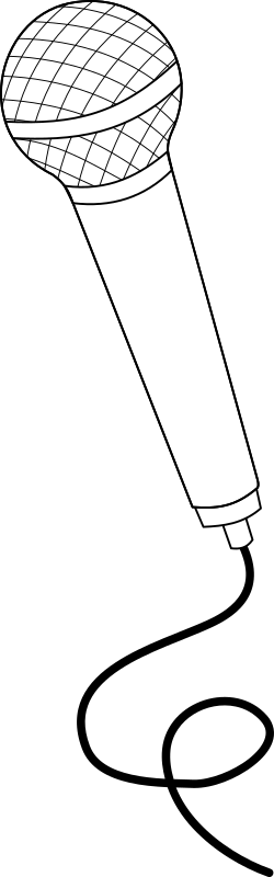 Medium Image - Black And White Microphone Cartoon (250x800), Png Download