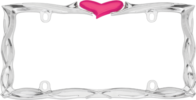 Orig - - License Plate Frames With Hearts (640x326), Png Download