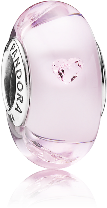 Pink Hearts Charm, Murano Glass & Pink Cz - Pandora Pink Sparkling Hearts Murano Charm (999x999), Png Download