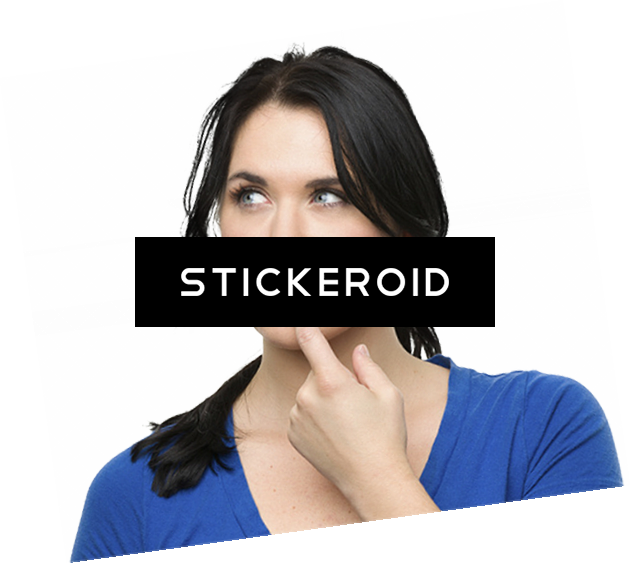 Thinking Girl Woman - Girl (630x564), Png Download