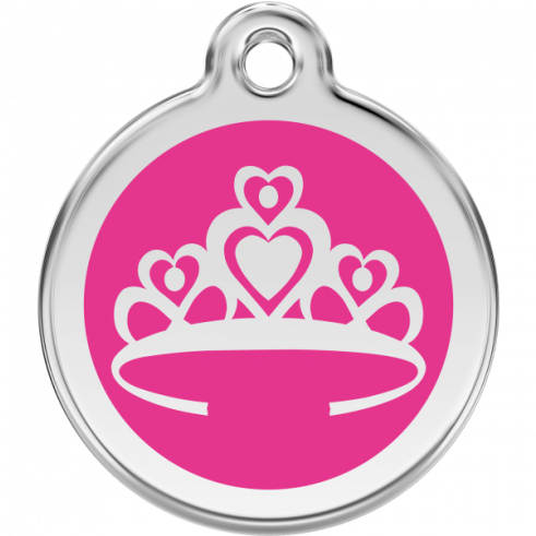 Hot Pink Tiara 38mm Pet Tag By Red Dingo - Red Dingo Crown Pet Id Tag - Red (516x490), Png Download