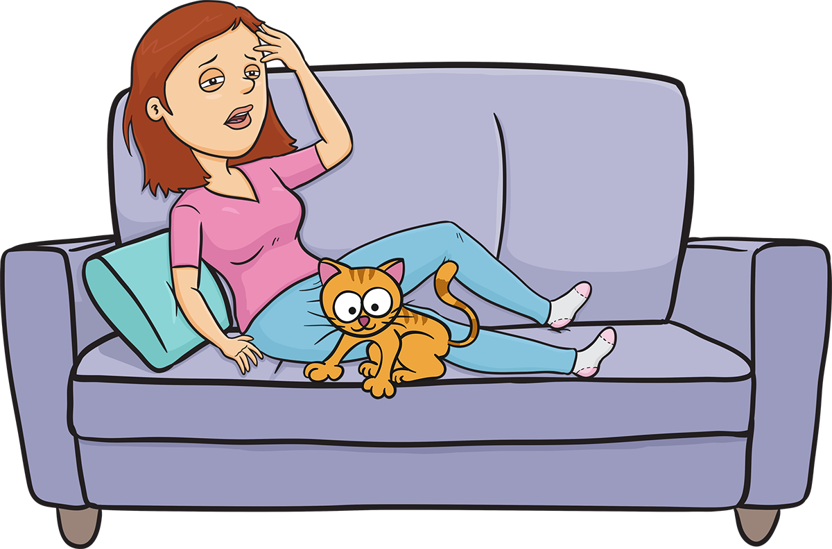 Thinkingunwell - Cartoon Woman On Couch (1200x791), Png Download