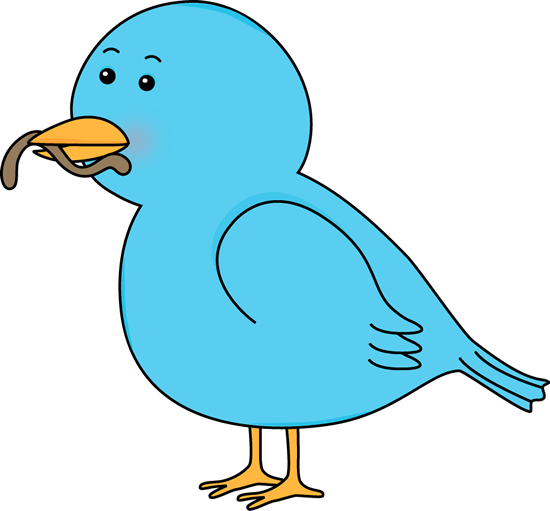 Clip Art Picture Of Bird - Bird With Worm Clip Art (550x511), Png Download