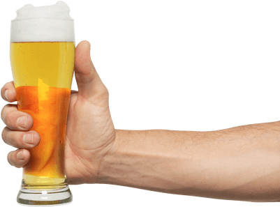 Hand Holding Pint Beer - Hand Holding Beer (400x400), Png Download