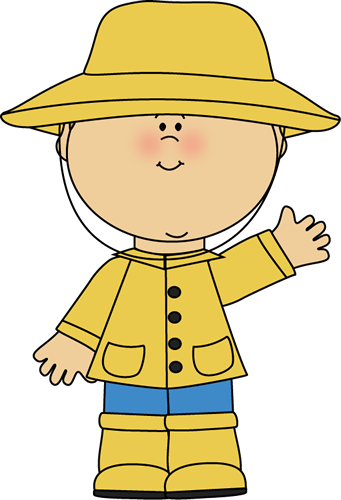 Boy In Raincoat Cartoon (341x500), Png Download