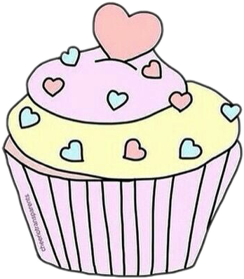 Tumblr Cupcake Png - Cupcake Overlay (348x398), Png Download