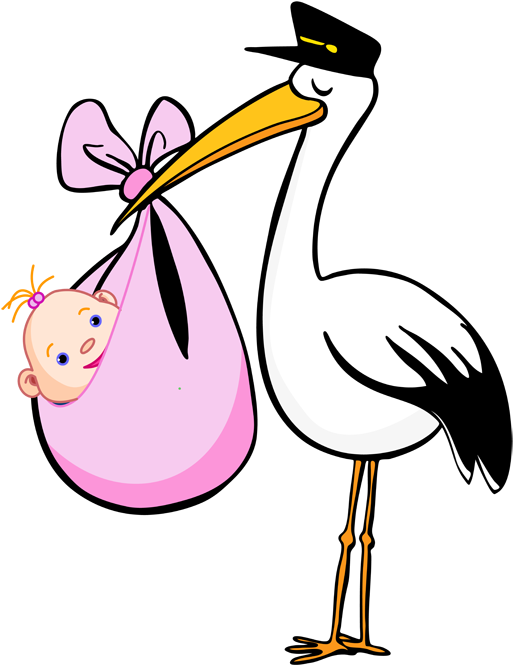 Baby Blankets Clipart - Stork Baby Clipart (538x675), Png Download