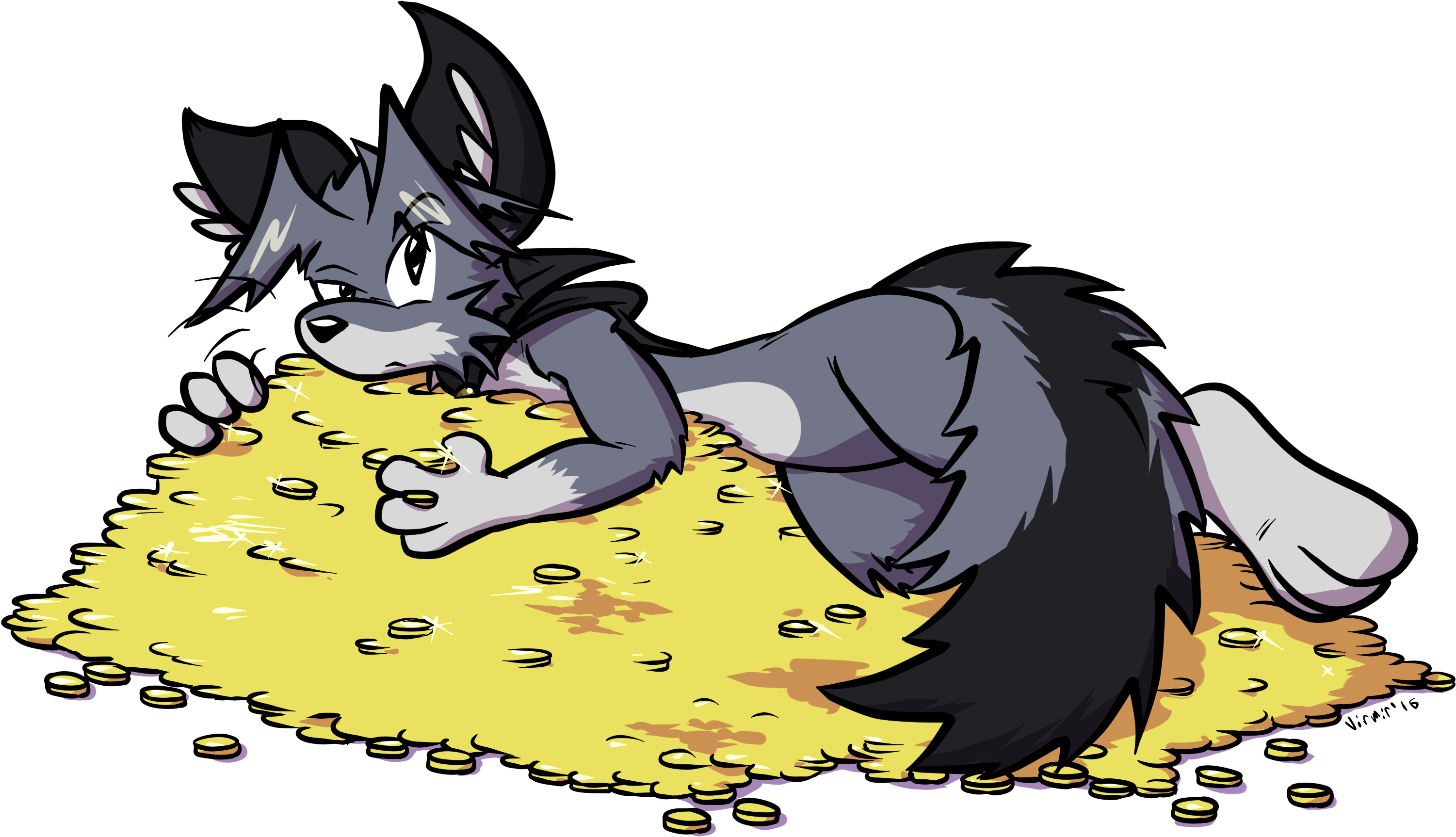 Gold Bed - Cartoon (3229x1982), Png Download