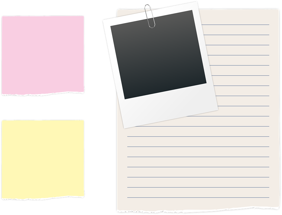 List, Polaroid, Paperclip, Photo, Post It, Note, Pink - Polaroid Paper Clip Png (940x720), Png Download