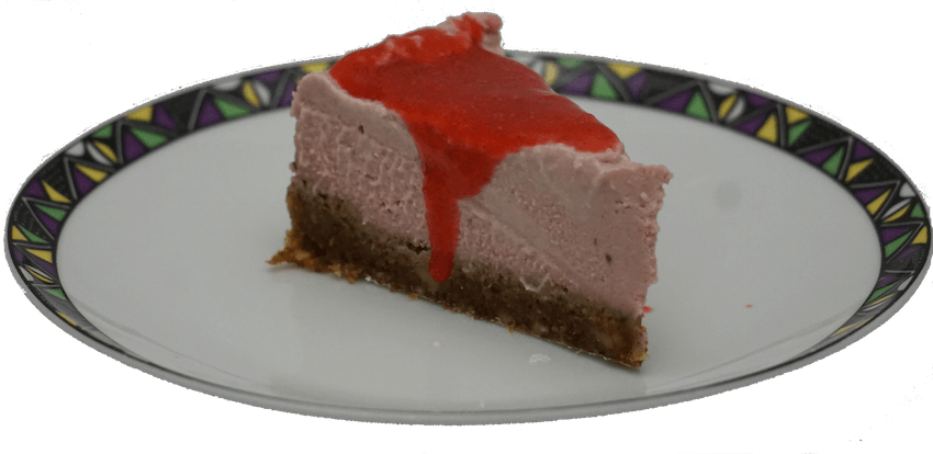 Stawberry & Cashew Cream Cheese Cake - Chocolate Cake (850x414), Png Download
