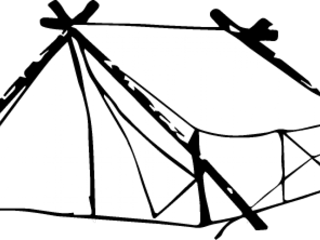 Tent Clipart Line Drawing - Wall Tent (640x480), Png Download