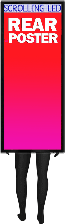 The Scrolling Version Of The Backpack Displays A Bright - Walking Billboard Png (267x914), Png Download