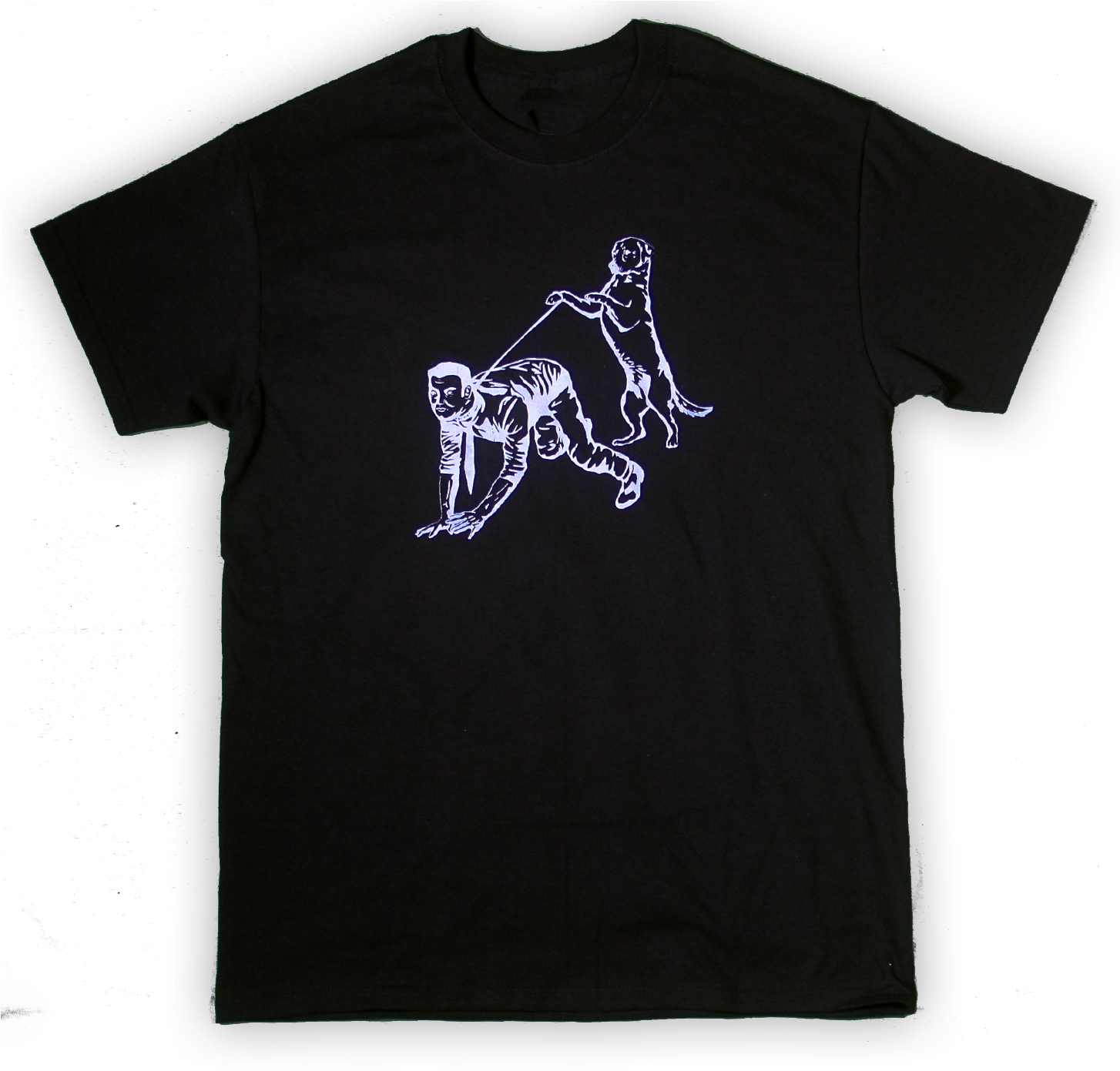 Image Of Human Walking Black Tee - T-shirt (1453x1400), Png Download