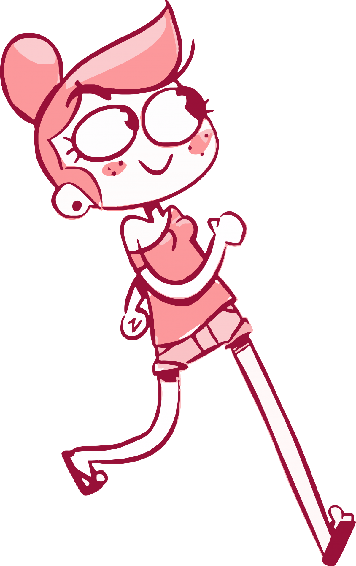 Cartoon Walking Girl Picture Png - Animation (1200x1907), Png Download