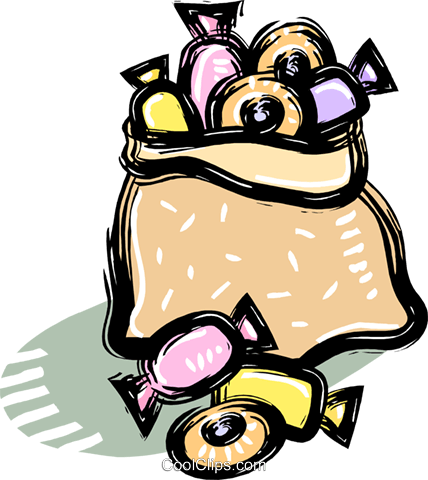 Bag Of Candy Royalty Free Vector Clip Art Illustration - Trunk Or Treat Gif (428x480), Png Download