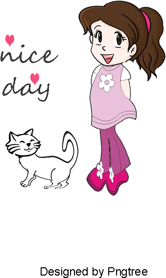 Beautiful Girl With A Decorative Pattern, Girl Vector, - Portable Network Graphics (800x800), Png Download