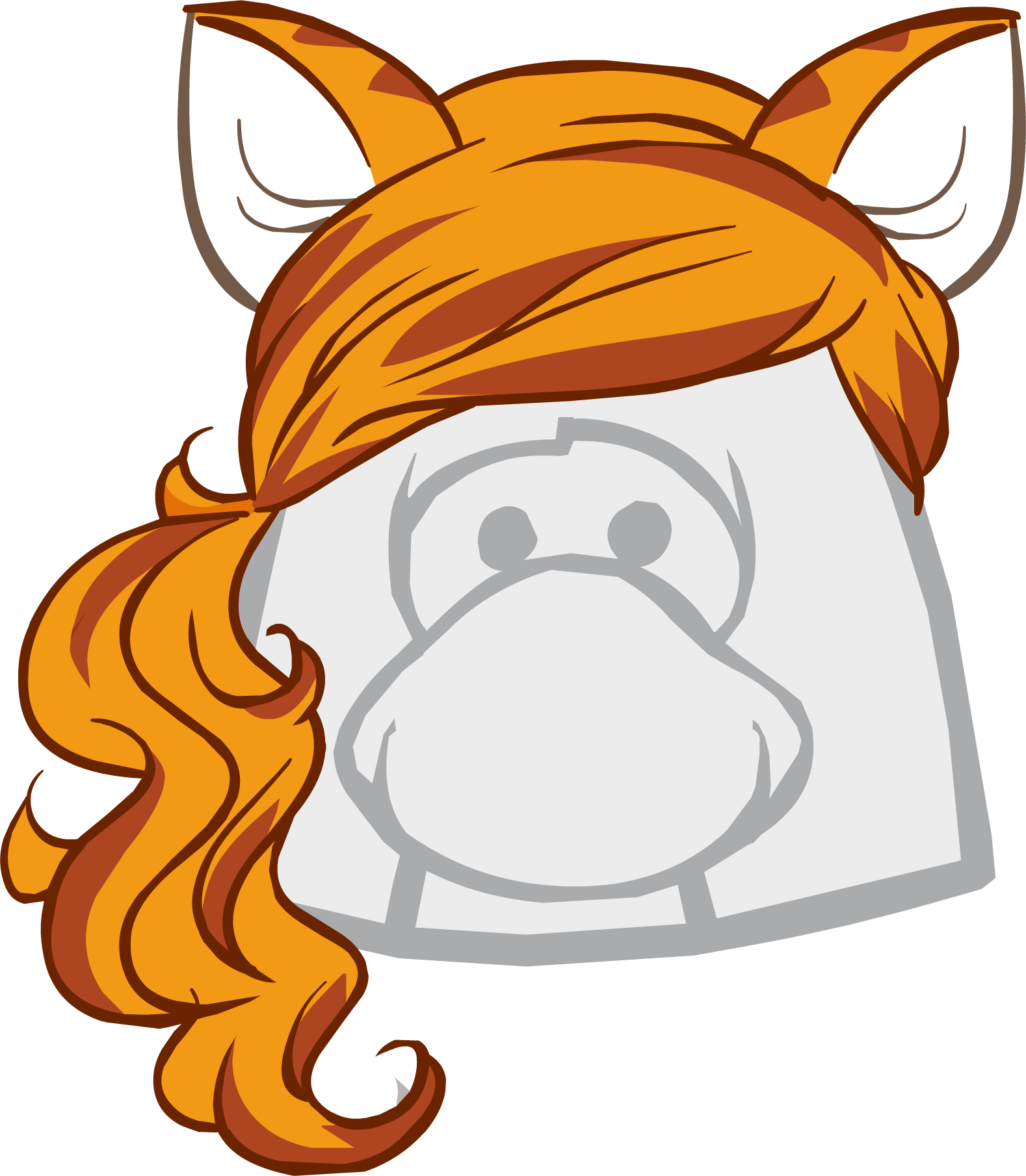 The Orange Kittytail - Club Penguin Cat Hair (1578x1810), Png Download