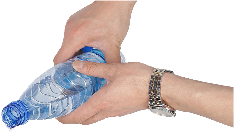 Hand Water Bottle Creative Transparent Decorative - Water (1024x789), Png Download