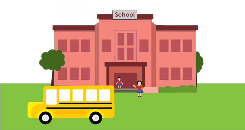 Free To Use & Public Domain School Building Clip Art - Fire Safety In A School (800x466), Png Download