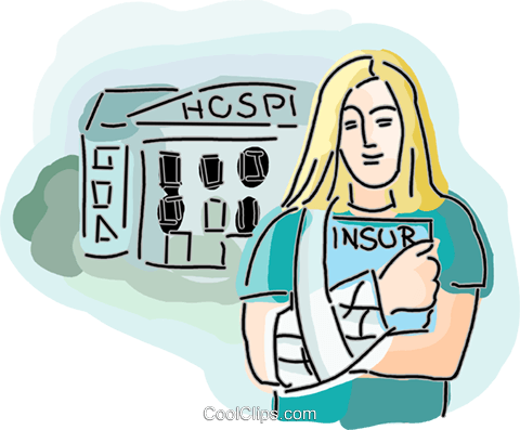 Girl With A Broken Arm Royalty Free Vector Clip Art - Health Insurance Clip Art (480x397), Png Download