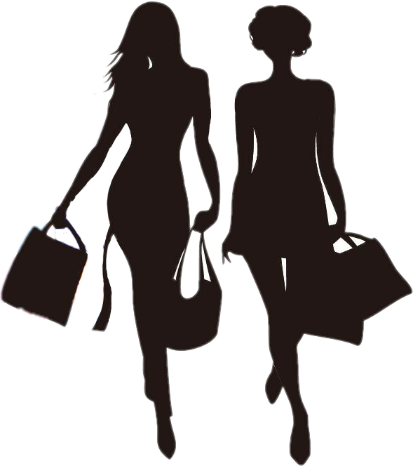 Womenpower Shopping Vector Girl - Shopping Vector (589x664), Png Download