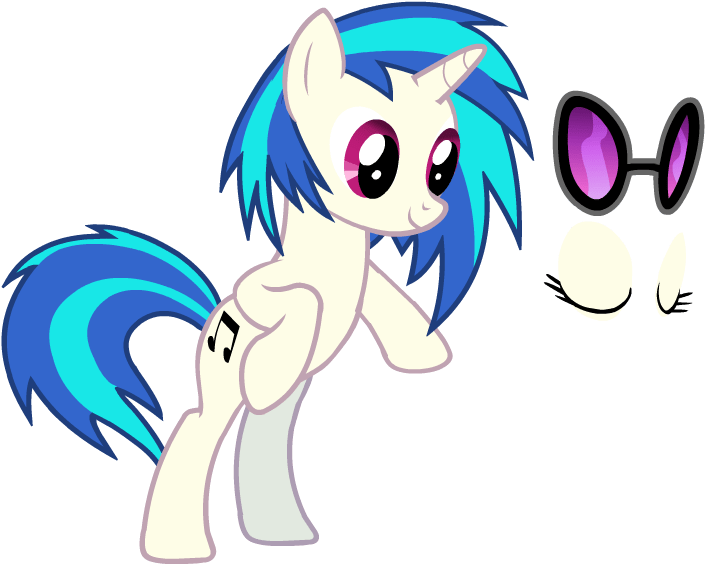 Yes, She Has Eyelashes, Her Eyes Are Closed Here - My Little Pony Dj Pon 3 Eyes (720x595), Png Download