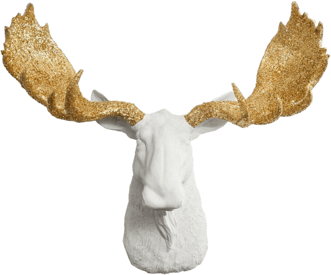 Wall Charmers Alberta White Faux Moose Head, Silver (1104x1104), Png Download