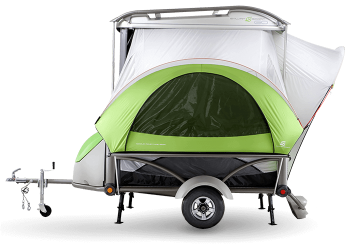 First It's A Trailer, Then It's A Pop Up Tent - Go Trailer (700x505), Png Download