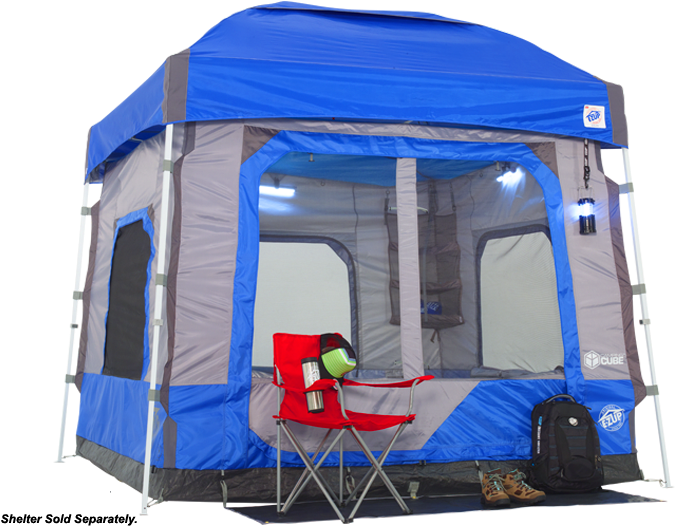Camping Cube™ - E-z Up Camping Cube 5.4 Instant Shelter Pop Up Tent (702x546), Png Download