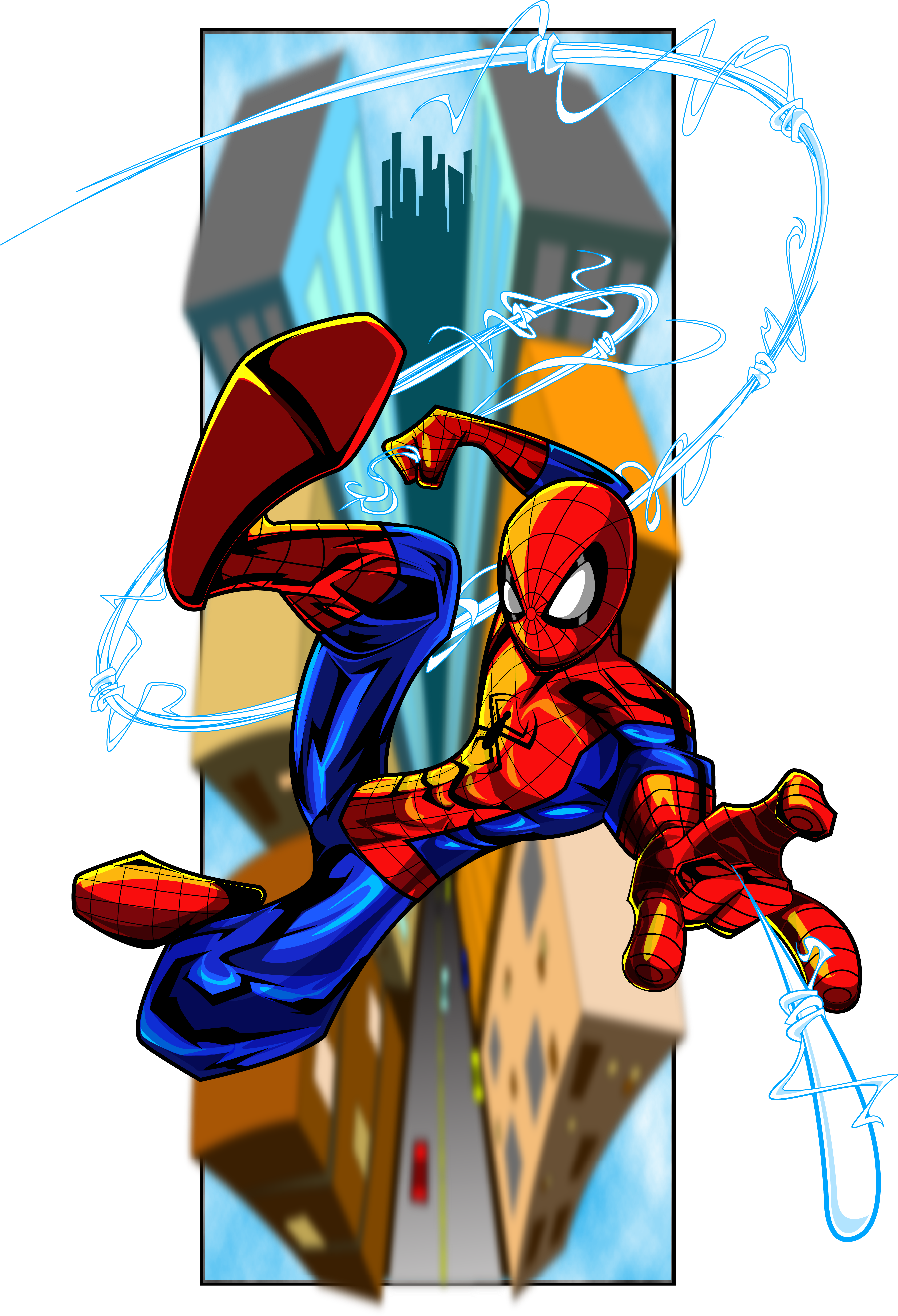 Marvel Studios Slouchy V-neck Spiderman (3596x5381), Png Download