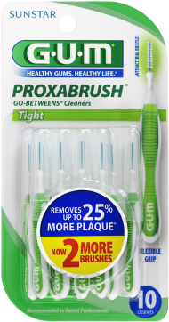 Gum® Go-betweens® Proxabrush® Cleaners, Tight, 10 Ct - Proxabrush Gum (380x420), Png Download