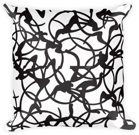 Scribble Doodle Square Pillow - Cushion (500x500), Png Download