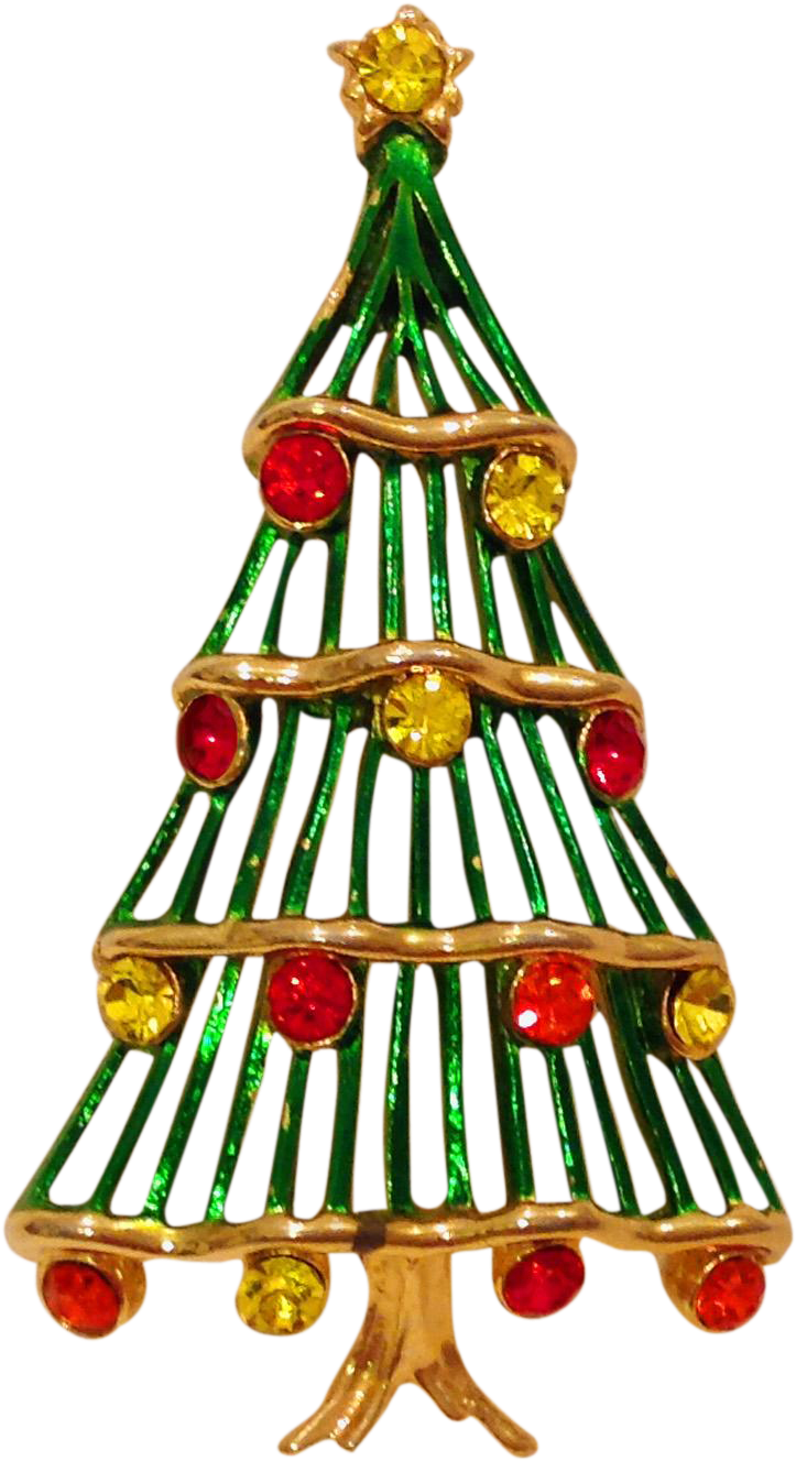 Vintage Christmas Tree Pins Lovely Christmas Tree Pin - Christmas Tree (1326x1326), Png Download