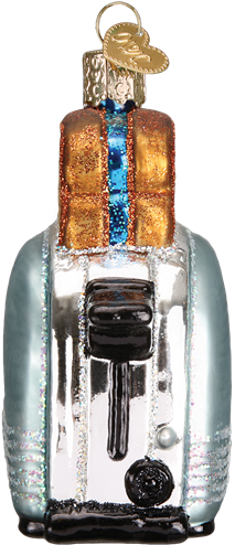 Old World Christmas Retro Toaster Glass Blown Ornament (516x516), Png Download