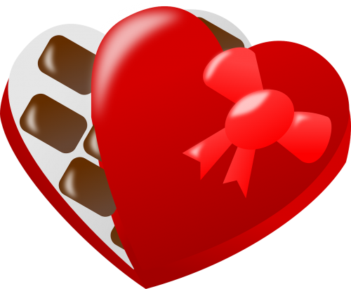 Valentine Chocolate Clip Art (500x413), Png Download
