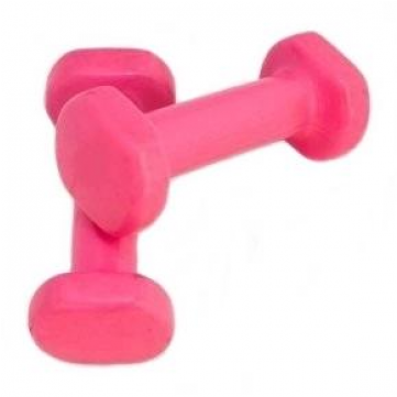 Par De Pesas Mancuernas 1 Kg Rosa - Polyvinyl Chloride (640x360), Png Download