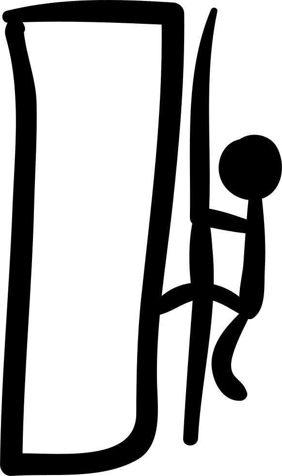Climbing Mountain Hand Drawn Climber Comments - Climbing (582x980), Png Download