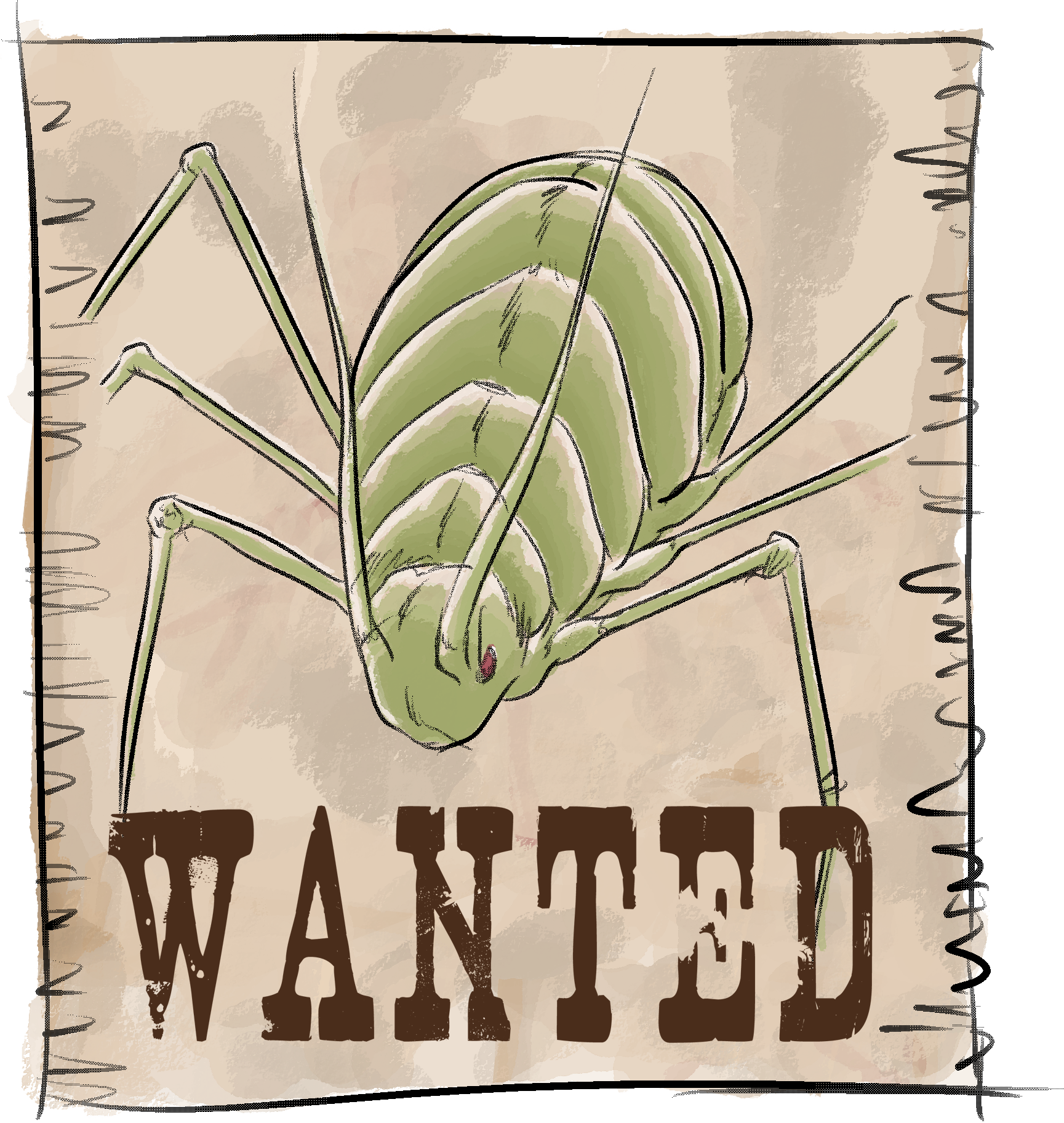 El Pulgón - Wanted Poster (1729x1824), Png Download