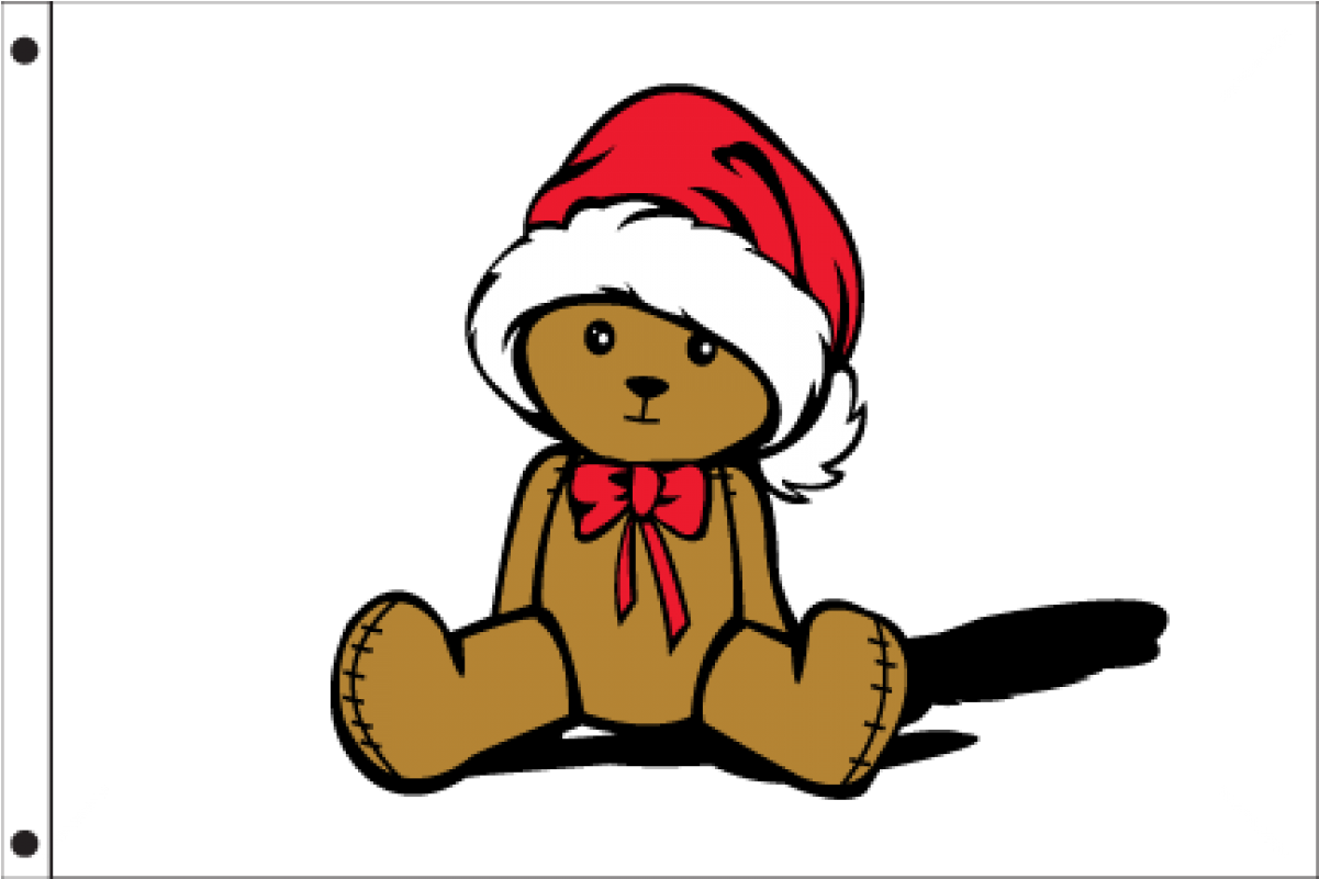 Teddy Bear With Santa Hat Flag - Teddy Bear (1200x1200), Png Download