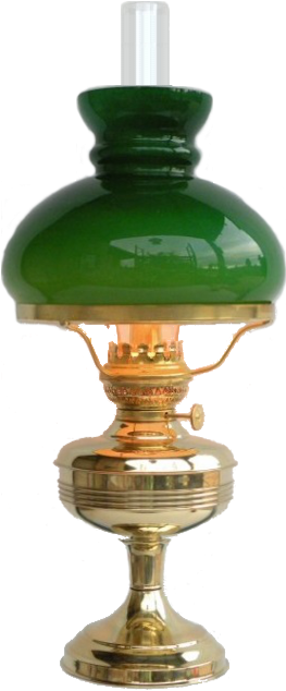 'patronne' Brass Oil Lamp With Student Shade - Incandescent Light Bulb (379x675), Png Download