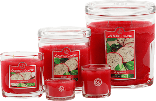 Colonial Candle Large Dragon Fruit - Colonial Candle Dragon Fruit Jar Candle (set (500x323), Png Download