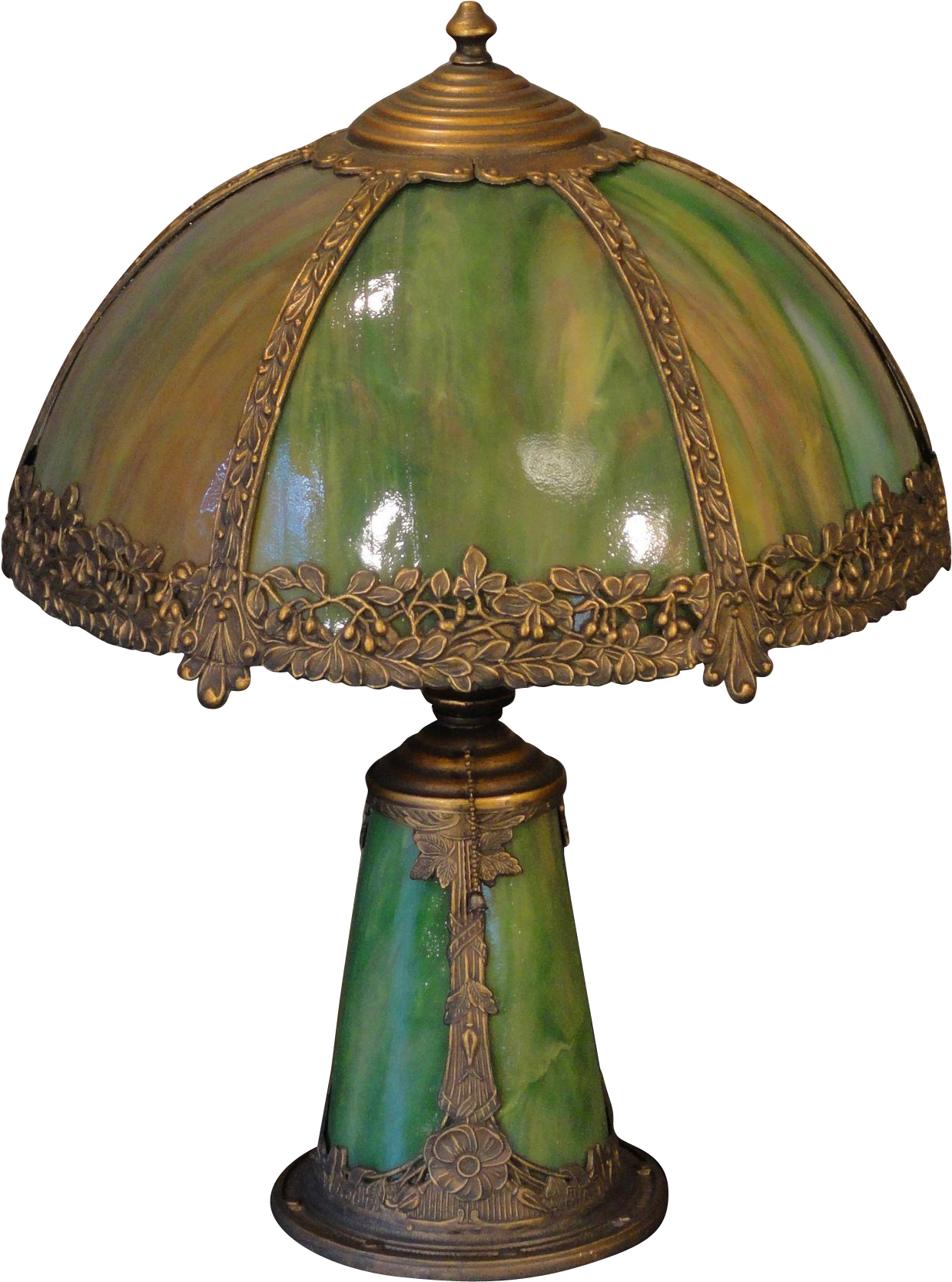 Very Sweet Small Floral Slag Glass Lighted Base Lamp - Lighting (1667x1667), Png Download