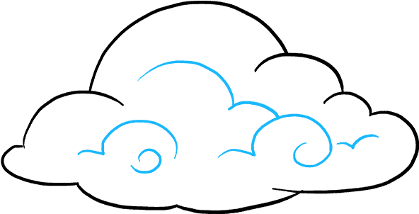 How To Draw Clouds - Drawing (680x678), Png Download