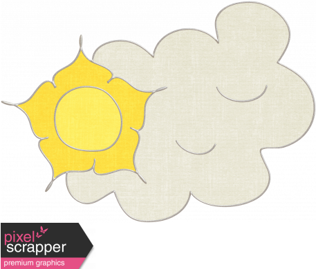 Clouds And Sun Doodle - Digital Scrapbooking (456x456), Png Download