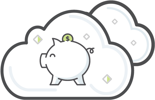 Multi-cloud Savings - Cartoon (535x534), Png Download