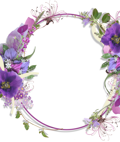 Visit - Transparent Purple Floral Frame (510x600), Png Download