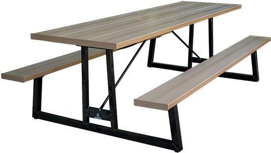 Powder Coated Aluminum Picnic Table - Aluminum Picnic Tables (600x400), Png Download