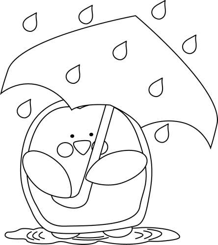 Rain Clipart - Cliparts Rain Black And White (444x500), Png Download