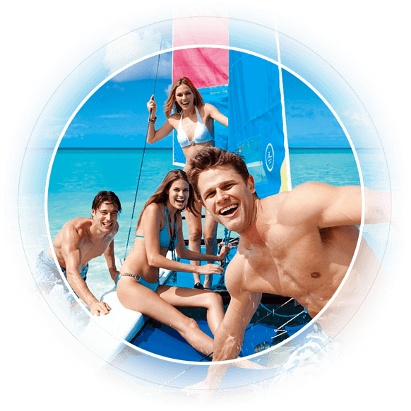 People On Boat - Vacation (582x582), Png Download