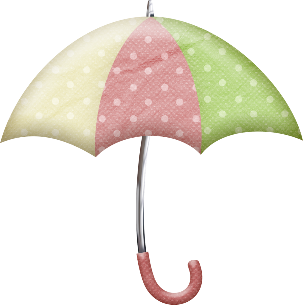 B *✿* Kit 7 Polka Dot Umbrellas, Cute Umbrellas, Rain - Scrapbooking (1017x1024), Png Download